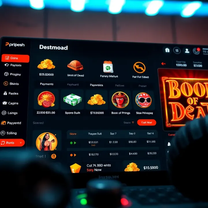 User-friendly dashboard of Paripesa site highlighting payment methods and seamless gameplay for Book of Dead slot