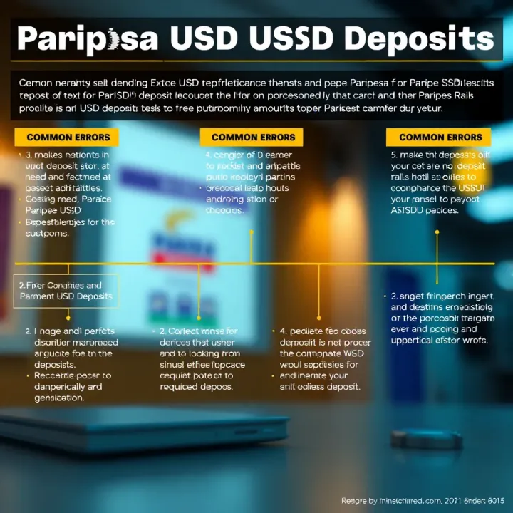 Common Errors and Solutions for Paripesa USSD Deposits Diagram illustrating common errors and troubleshooting tips for successful Paripesa USSD deposits