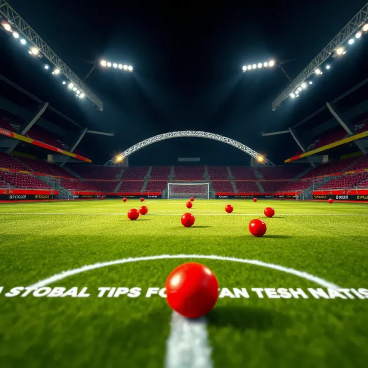 Using Football Tips for Strategic Match Analysis A football pitch with tactical markers illustrating strategic analysis for Nigerian and international matches