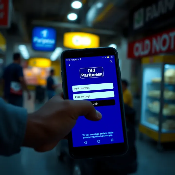 User entering credentials on a mobile device to access Old Paripesa platform