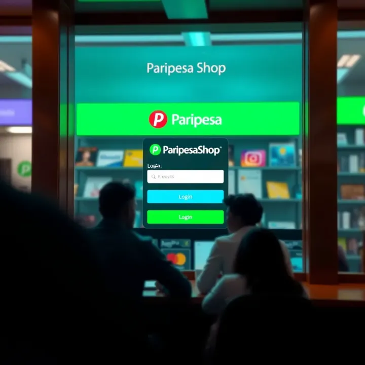 User interface showing login screen of Paripesa Shop platform