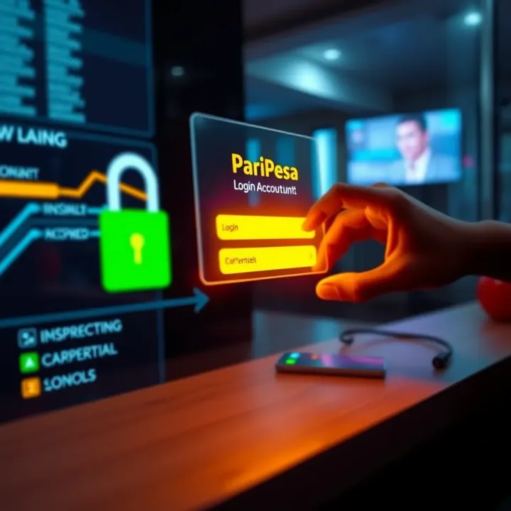 User entering login credentials on Paripesa platform with a secure connection