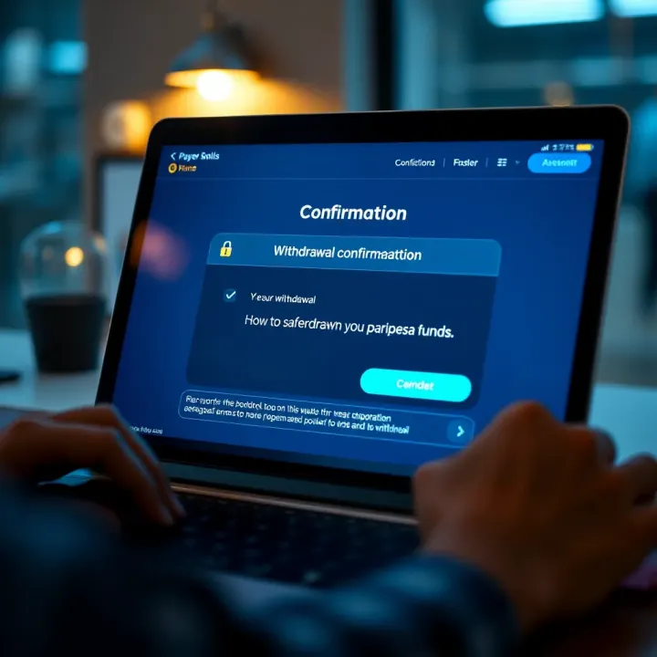 Secure Online Withdrawal Confirmation Screen Illustration of a secure online banking interface with confirmation of withdrawal transaction