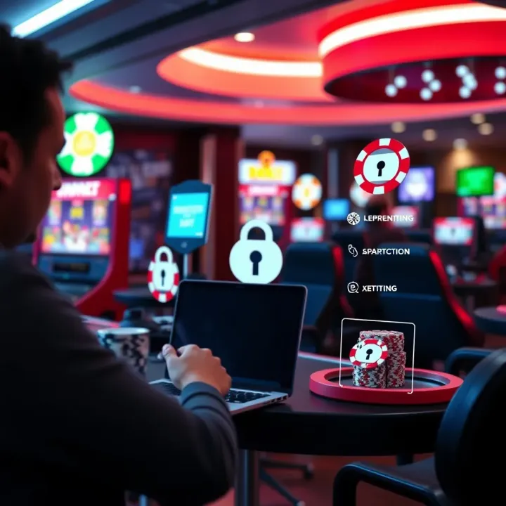 Security Features and Responsible Gambling on Ilot Bet Visual representation of secure online transactions and responsible gambling concepts