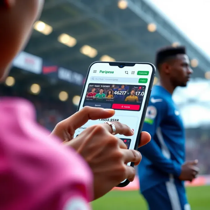 Using Paripesa Platform for Both Teams to Score Betting User navigating Paripesa platform on a mobile device for placing smart football bets