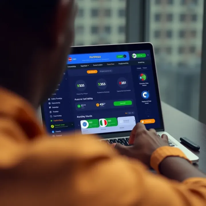 Navigating Paripesa Account Registration in Nigeria Illustration of a user navigating an online betting platform on a laptop screen