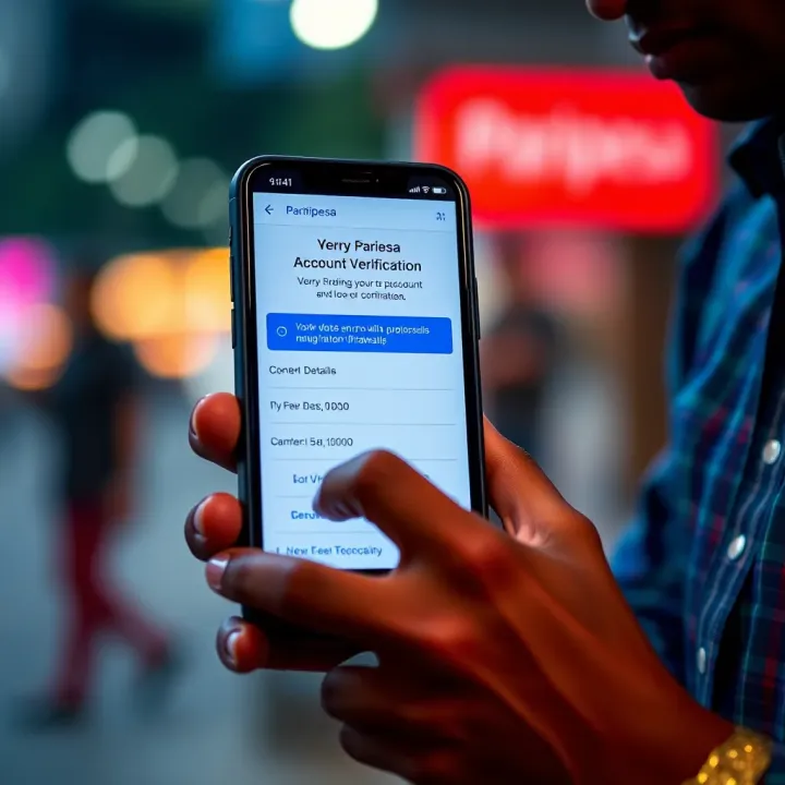 User verifying personal details on Paripesa mobile app for account confirmation