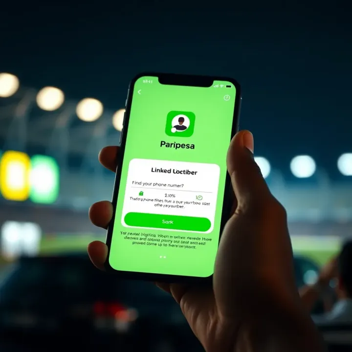 Phone Number Linking Confirmation in Paripesa App Mobile phone displaying linked phone number confirmation within Paripesa betting application