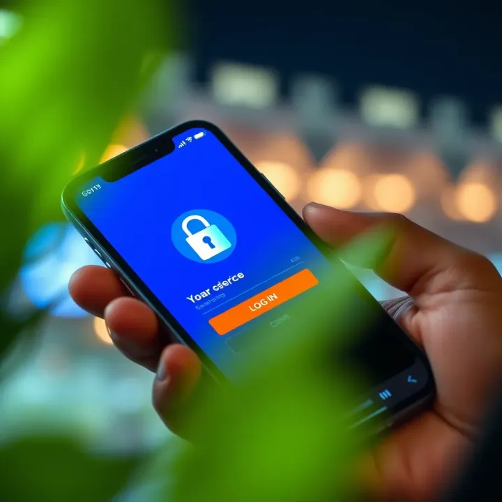 Smartphone screen displaying secure login with encryption to ensure safe betting on Paripesa app
