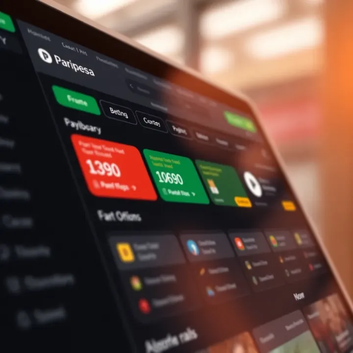 Paripesa App Dashboard with Betting Options and Payment Methods Dashboard of Paripesa app displaying betting options and payment methods