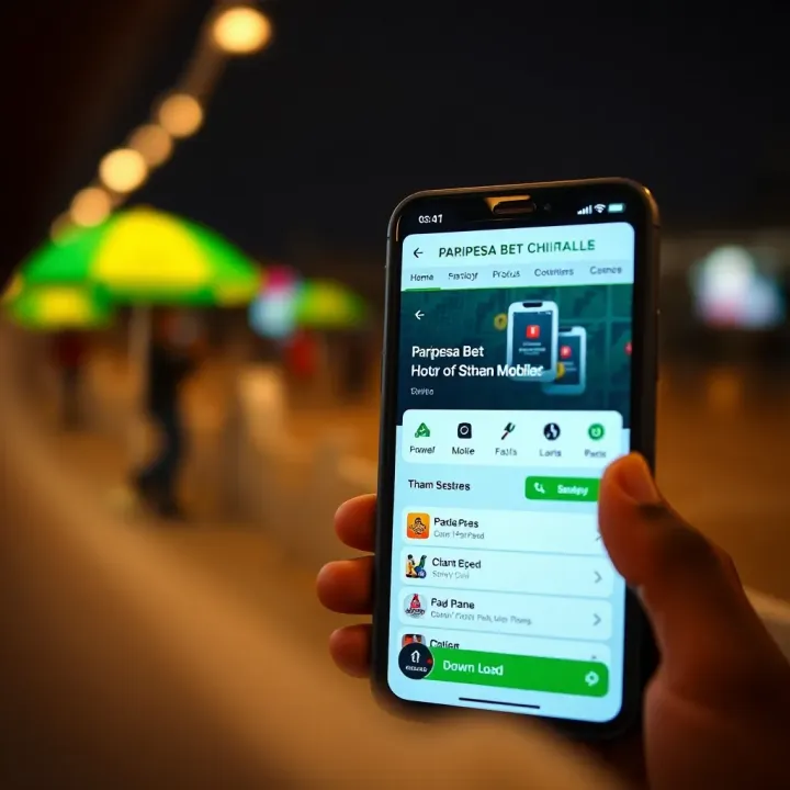 User interface showcasing Paripesa Bet app features on a smartphone screen