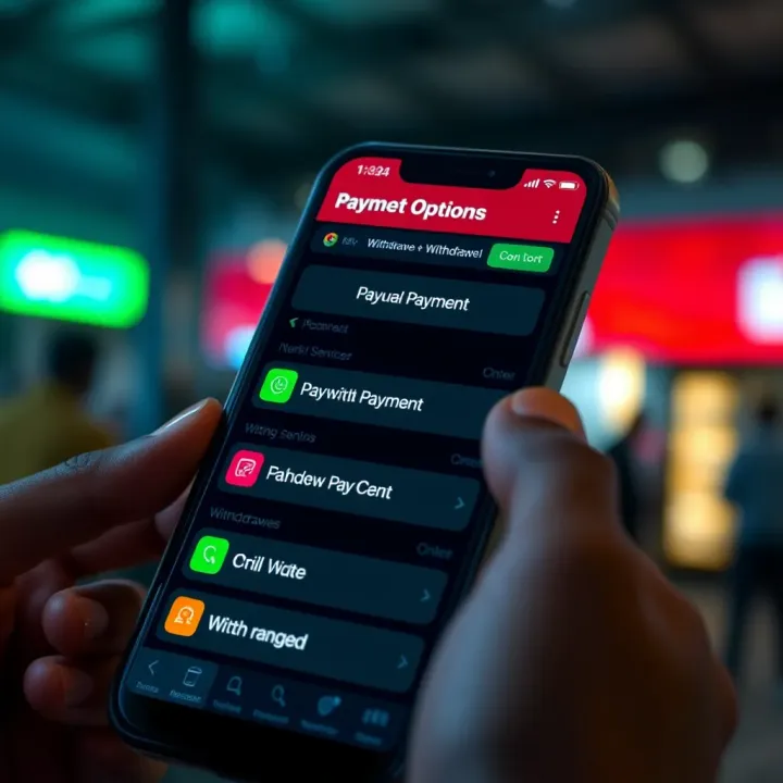 Payment and Withdrawal Options in Paripesa Bet App Mobile screen showing payment and withdrawal options in Paripesa Bet app