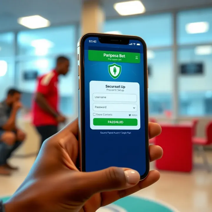 Secure Account Setup on Paripesa Bet App Secure login screen of Paripesa Bet app showing username and password fields