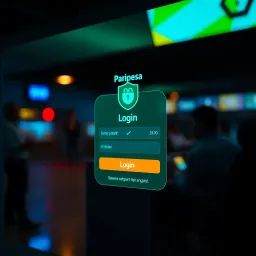User interface showing login screen for Paripesa Bet platform with secure entry fields