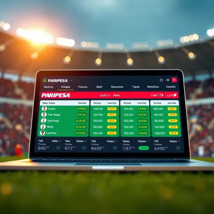 User interface displaying Paripesa betting options and odds on a digital platform