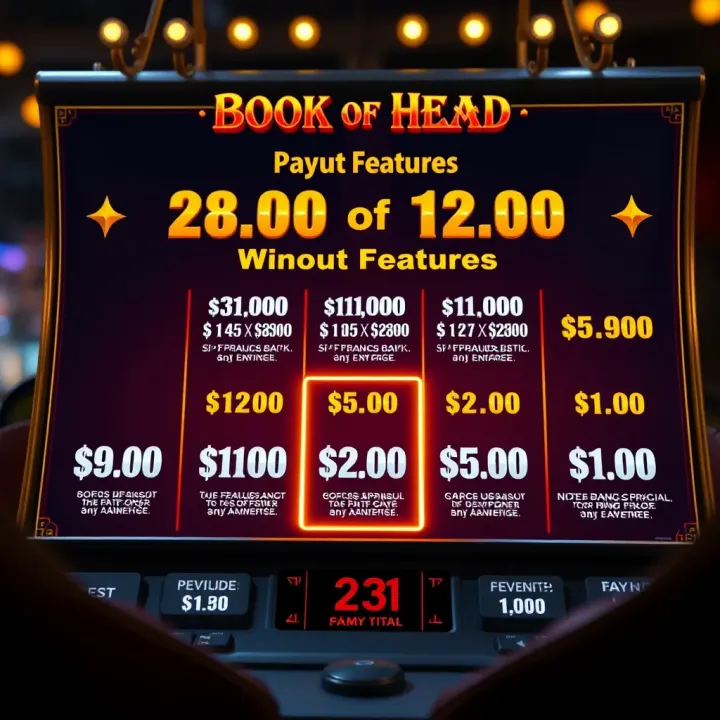 Winning payout details and bonus features screen of Book of Dead slot game highlighting potential rewards