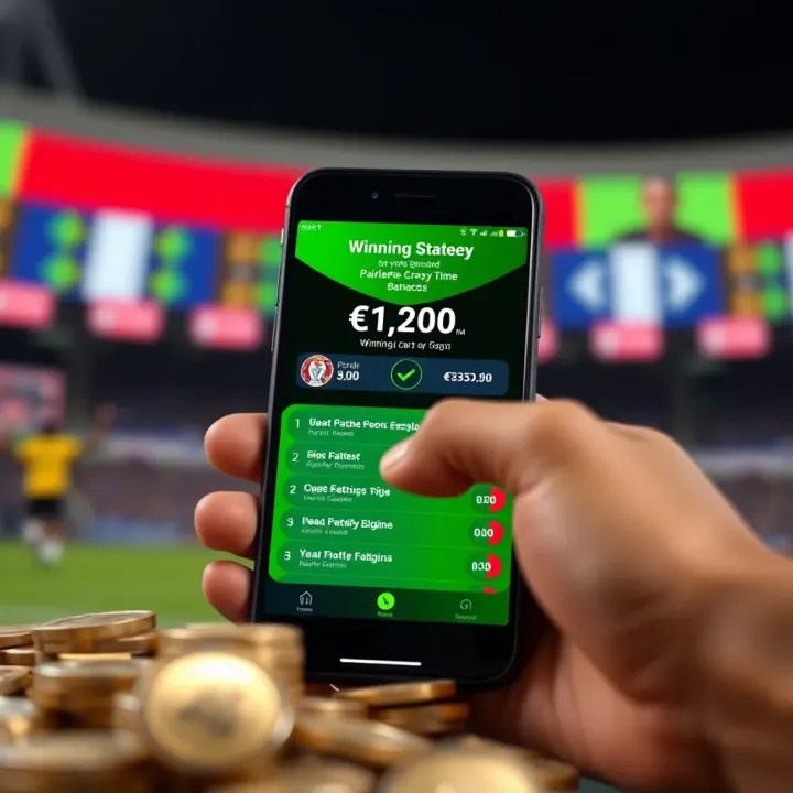 Winning Strategy and Balance Display in Paripesa Crazy Time Digital display of a Nigerian currency balance alongside betting game icons and strategy tips on a smartphone screen
