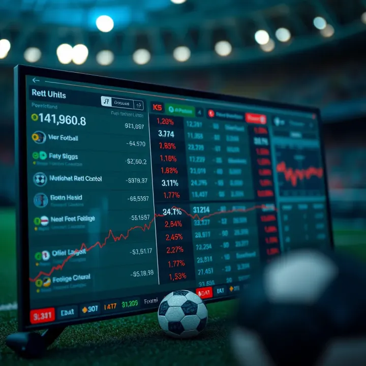 Digital interface showing various football match statistics and betting odds