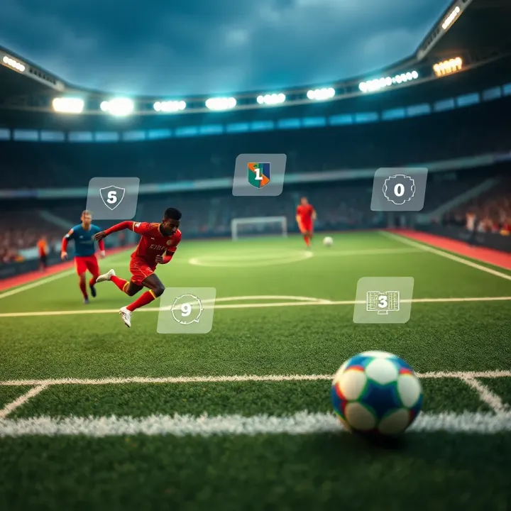 Football field with tactical overlays for betting predictions