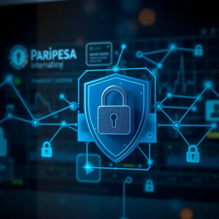 Illustration of account security measures with shield and lock icons