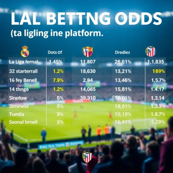 Graphic showing various La Liga betting odds and statistics on digital betting platform