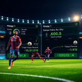 Football pitch with strategic player positioning and fitness metrics displayed