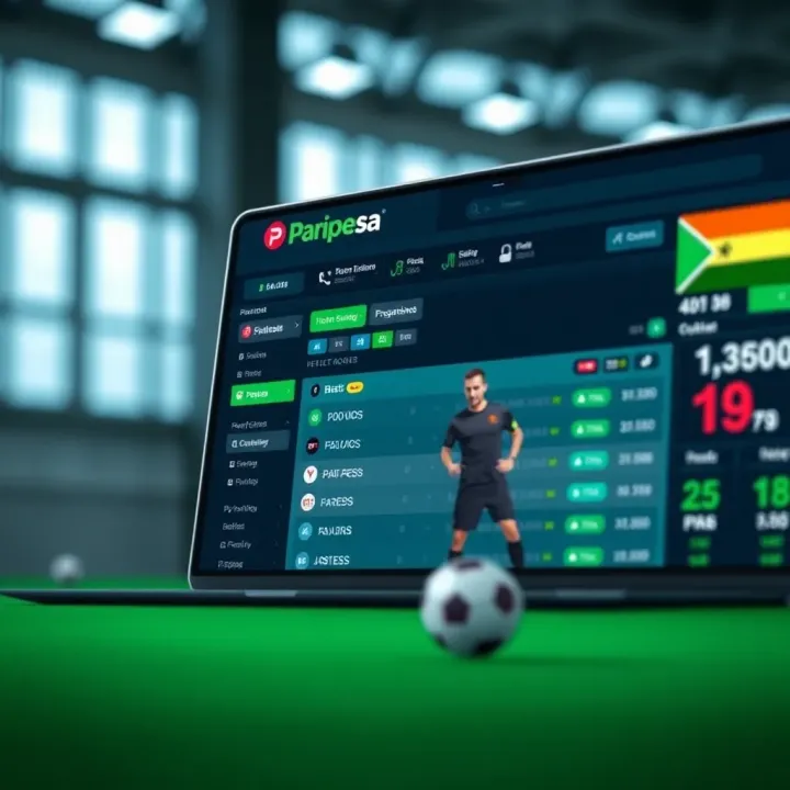 Online betting platform interface showing options for placing bets and checking odds