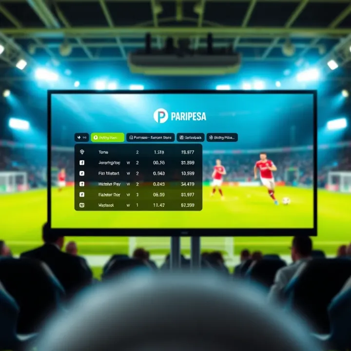 Exciting live broadcast of a Premier League football match with interactive betting options on screen