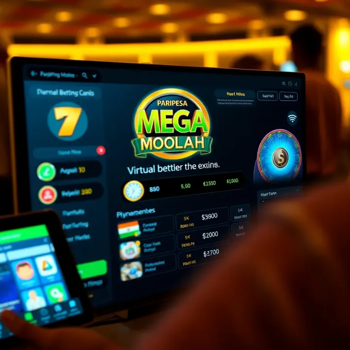 Interface showing Paripesa Mega Moolah demo mode with virtual betting options