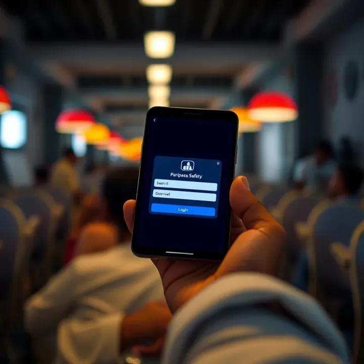 Mobile device displaying Paripesa app with secure login features