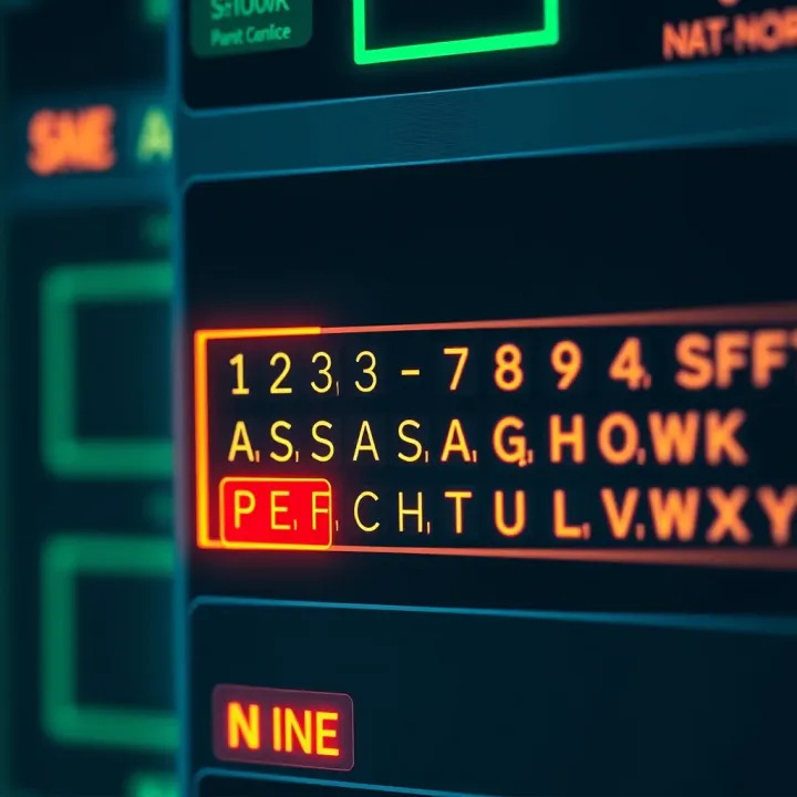 Illustration of a strong password creation with symbols and letters highlighted