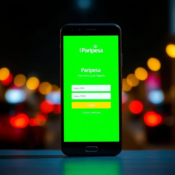 Accessing the Paripesa Nigeria Login Portal on Mobile User interface displaying the Paripesa Nigeria login screen on a smartphone