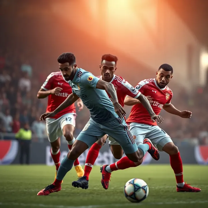 Football players competing intensely during a Paripesa Premier League match