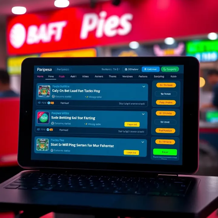 Digital interface showing various betting promotion options available on Paripesa platform