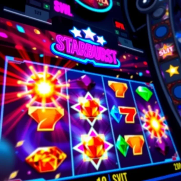 Colorful and dynamic Paripesa Starburst slot game screen showcasing vibrant gems and spinning reels