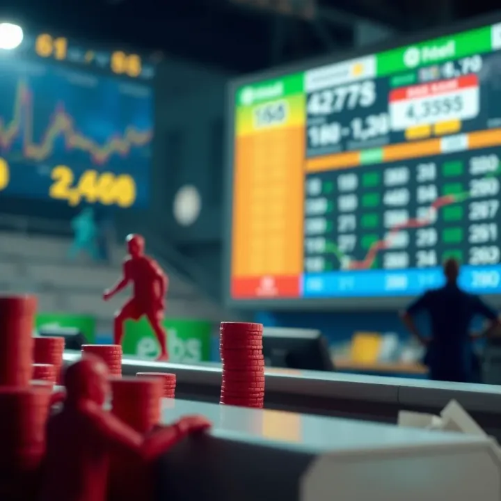 Visual representation of strategic betting decisions and risk management techniques for sports betting optimization