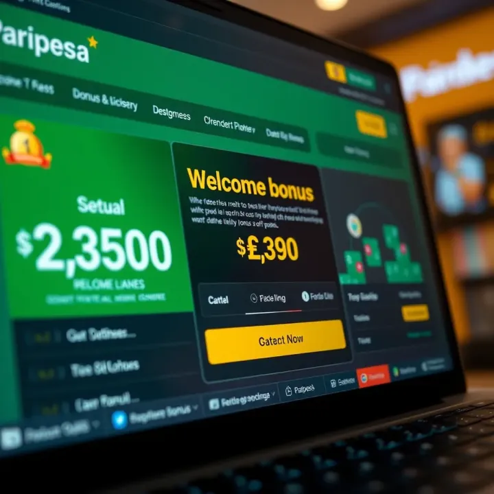 Welcome bonus details displayed on a betting website interface