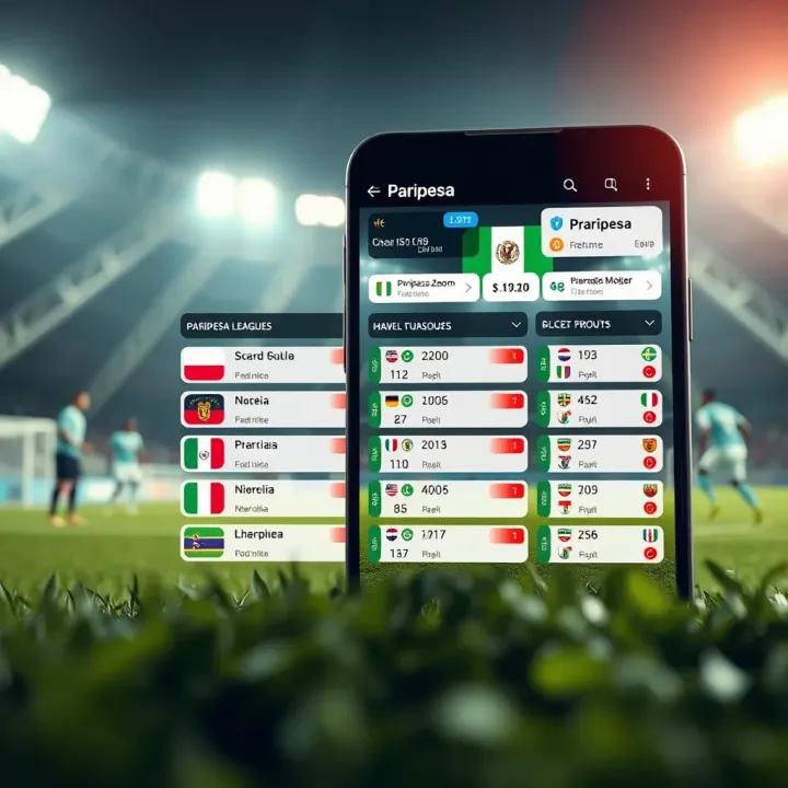 Coverage of Nigerian Football Leagues on Paripesa Zoom Livescore User interface of Paripesa Zoom highlighting key Nigerian football leagues and live score tracking features