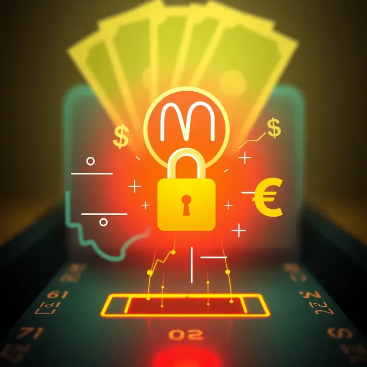 Secure Digital Transactions on Paripesa Platform Illustration of secure digital payment with lock and currency symbols