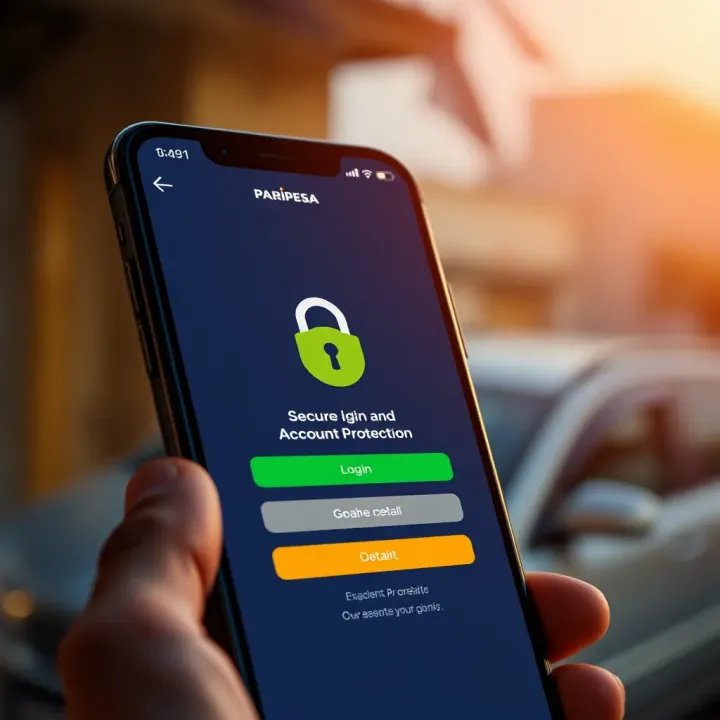 Secure Login and Account Protection on Paripesa App Illustration of a secure login screen on the Paripesa app highlighting account protection features
