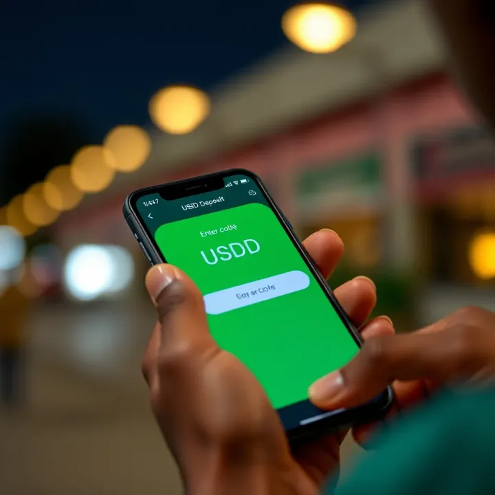 Mobile phone screen displaying USSD code entry for Paripesa deposit transaction