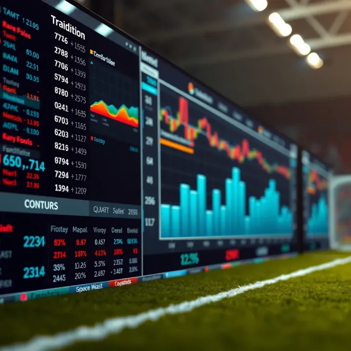 Data visualization of football match statistics influencing AI prediction models