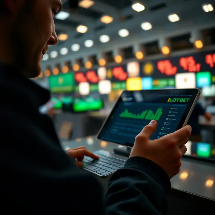 User engaging with the Ilot Bet online betting platform on a digital device
