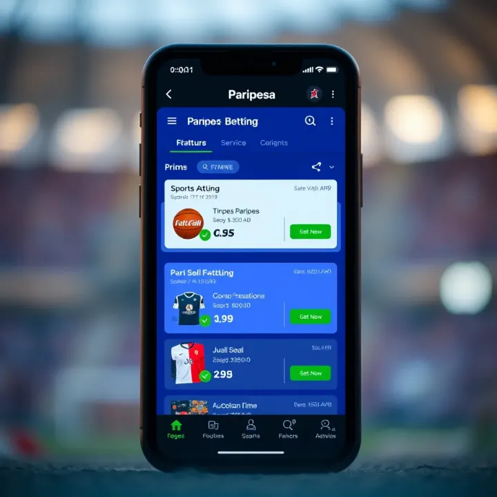 Paripesa App Sports Betting Interface Overview User interface displaying sports betting options on Paripesa app