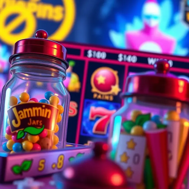 Screenshot displaying gameplay features of Paripesa Jammin Jars with colorful jars and winning symbols