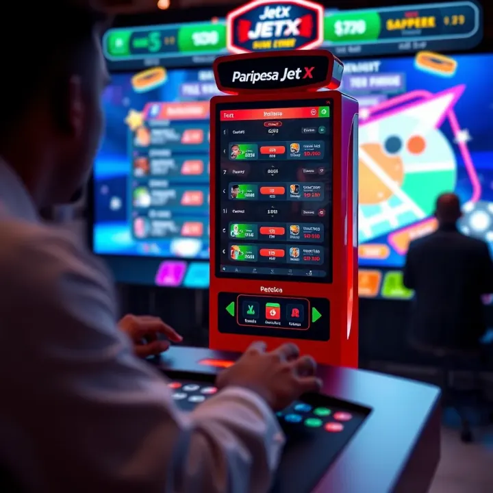 Interface showcasing Paripesa JetX online game with dynamic graphics and betting options