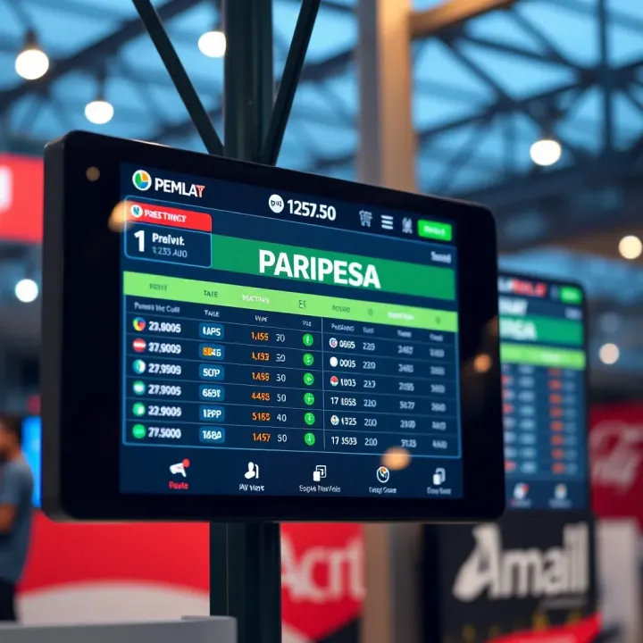 Illustration showing a digital interface displaying the latest Paripesa pool code and betting options