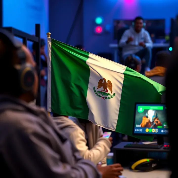 Nigerian flag alongside Valorant game graphics representing the connection between local gamers and esports betting