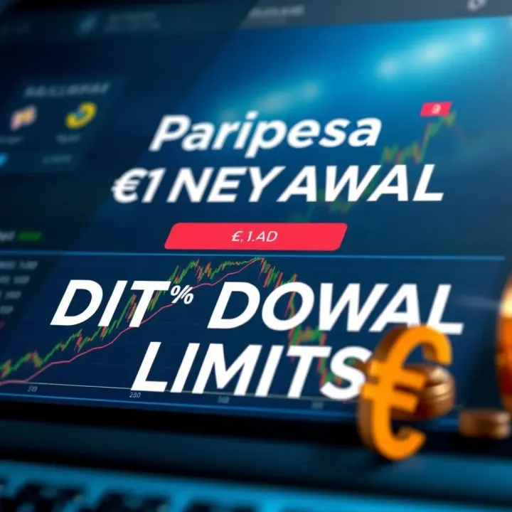 Graphic representation of withdrawal limits on a digital betting platform with currency symbols