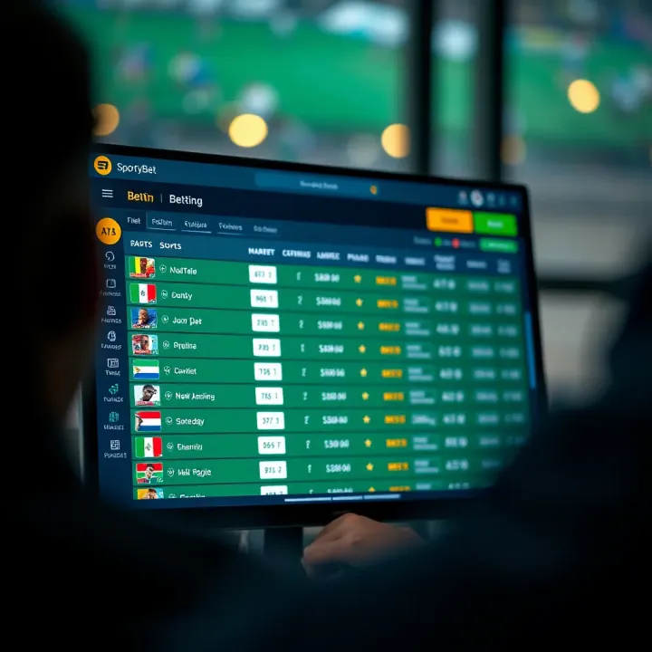 User interface displaying diverse sports betting markets on an online platform
